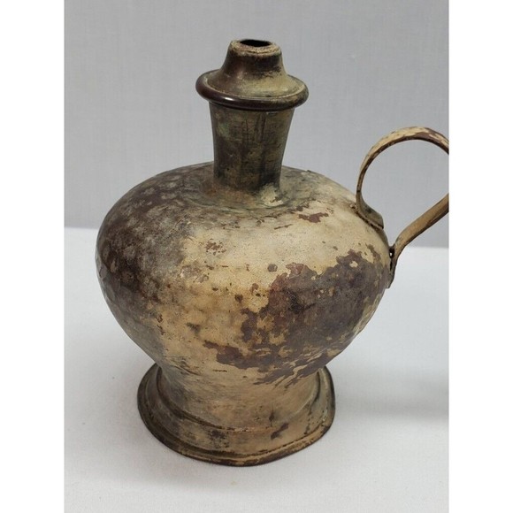 3 Metal Artifacts Brass Copper Pitcher Lotus Blossom Shaker missing top Vintage - Picture 11 of 12